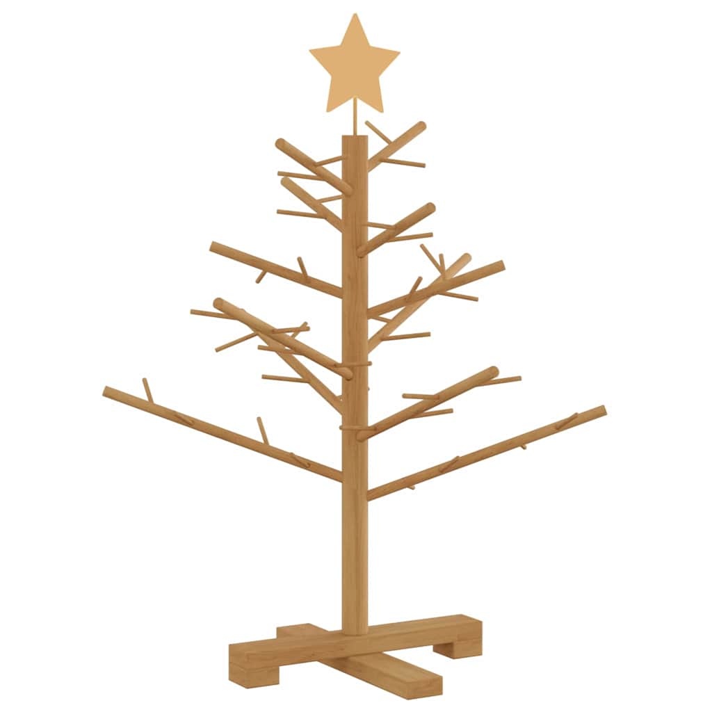 Wooden Christmas Tree with Stand Brown 75 cm Solid pine wood