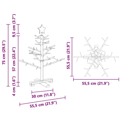 Wooden Christmas Tree with Stand Brown 75 cm Solid pine wood