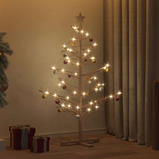 Wooden Christmas Tree with Stand Brown 125 cm Solid pine wood