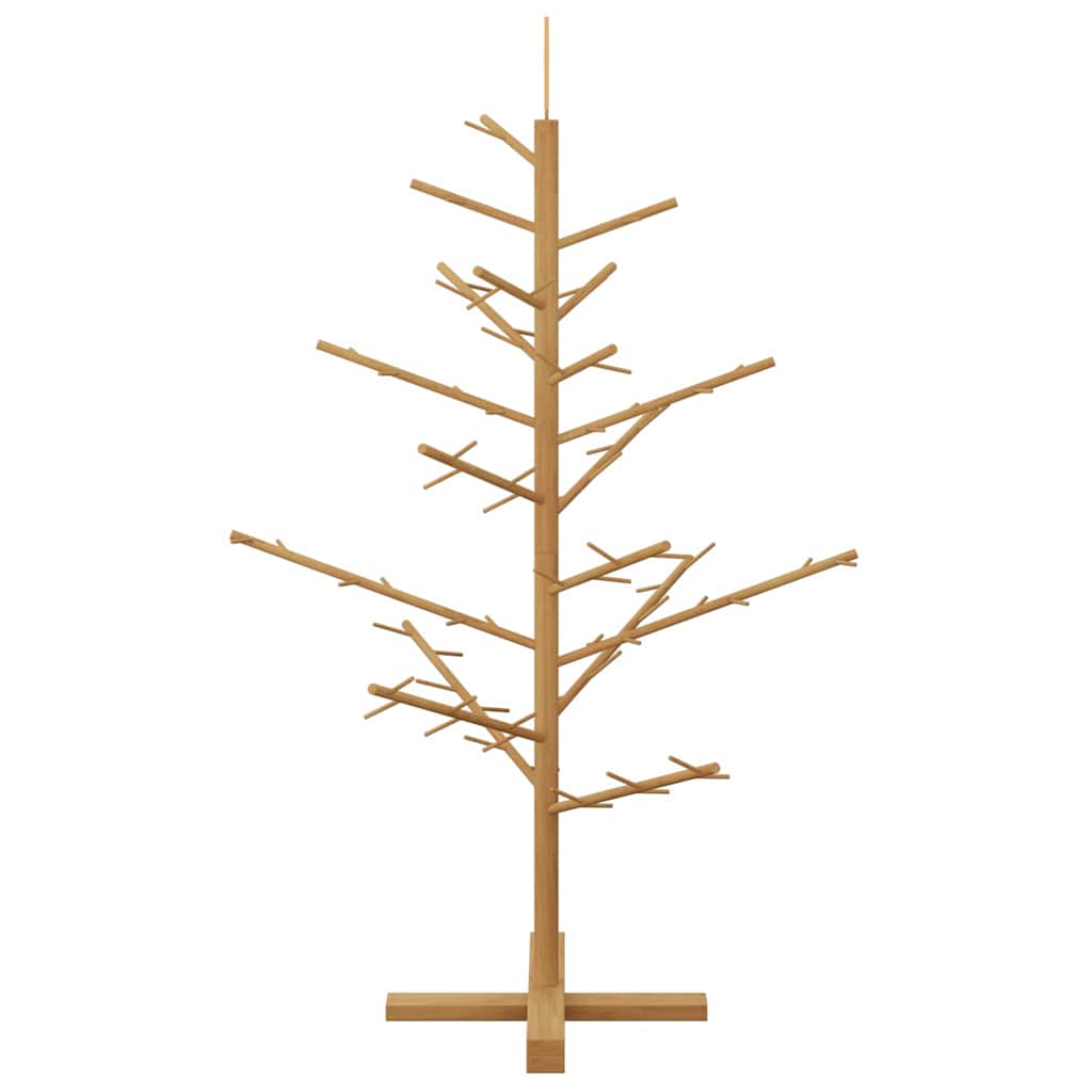 Wooden Christmas Tree with Stand Brown 125 cm Solid pine wood