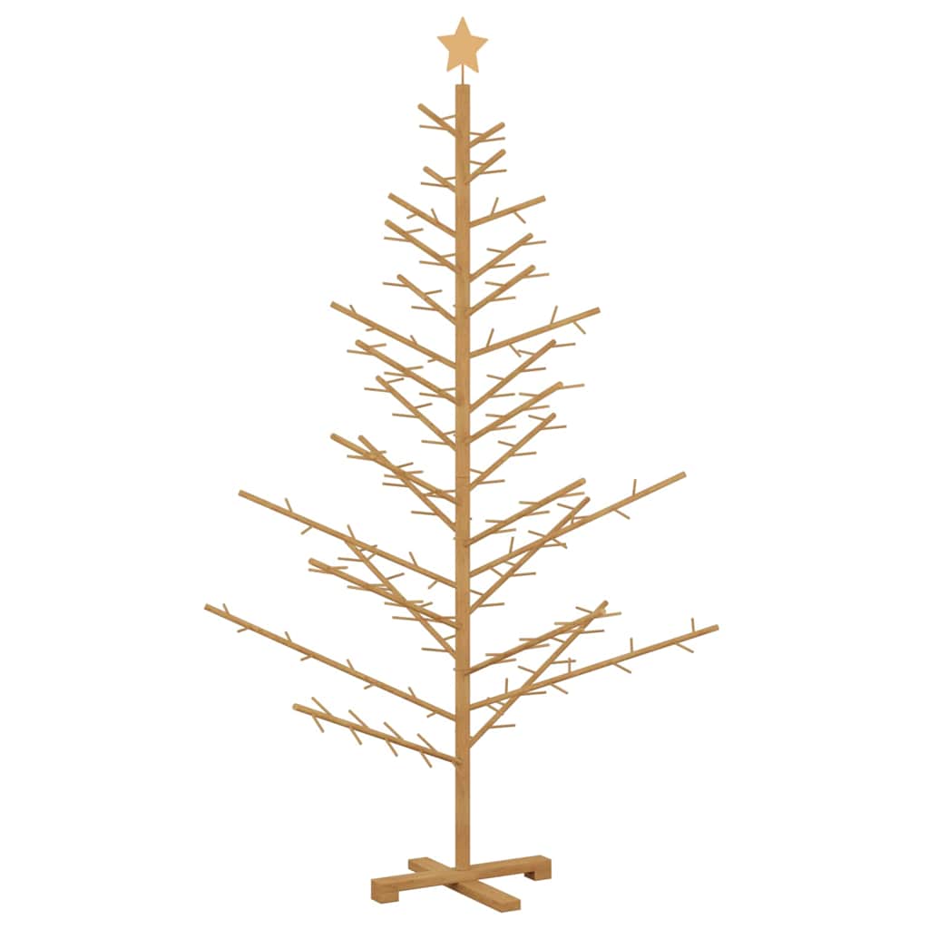 Wooden Christmas Tree with Stand Brown 180 cm Solid pine wood