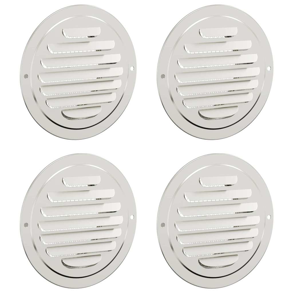 Air Vent Covers 4 pcs Silver 100 mm Stainless Steel