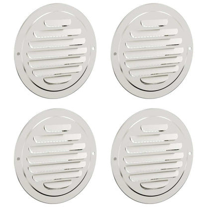 Air Vent Covers 4 pcs Silver 100 mm Stainless Steel