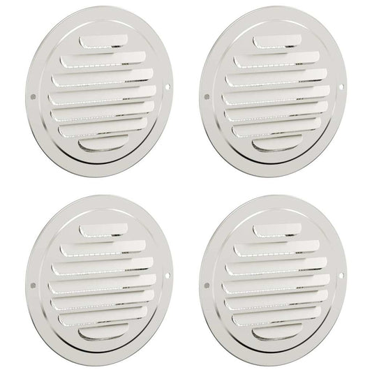 Air Vent Covers 4 pcs Silver 100 mm Stainless Steel