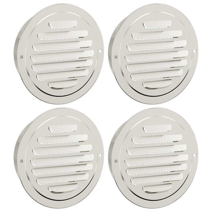 Air Vent Covers 4 pcs Silver 125 mm Stainless Steel