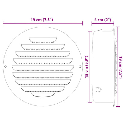 Air Vent Covers 4 pcs Silver 150 mm Stainless Steel