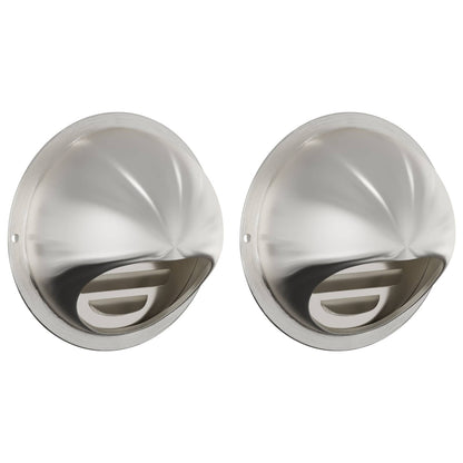 Air Vent Covers 2 pcs Silver 80 mm Stainless Steel