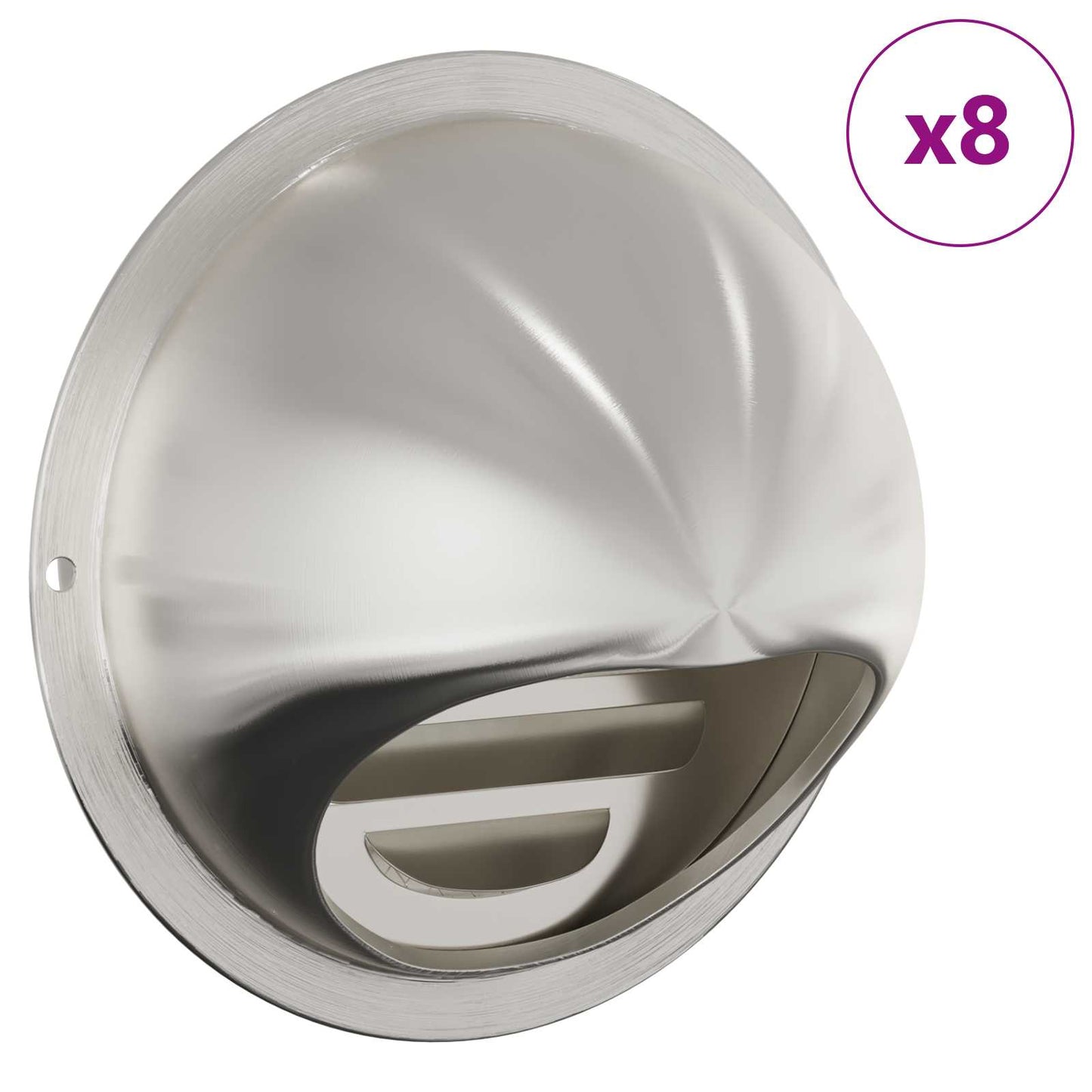 Air Vent Covers 8 pcs Silver 80 mm Stainless Steel