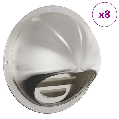 Air Vent Covers 8 pcs Silver 80 mm Stainless Steel