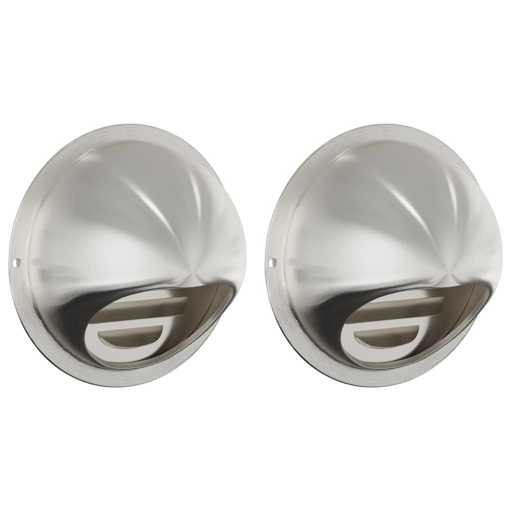 Air Vent Covers 2 pcs Silver 100 mm Stainless Steel