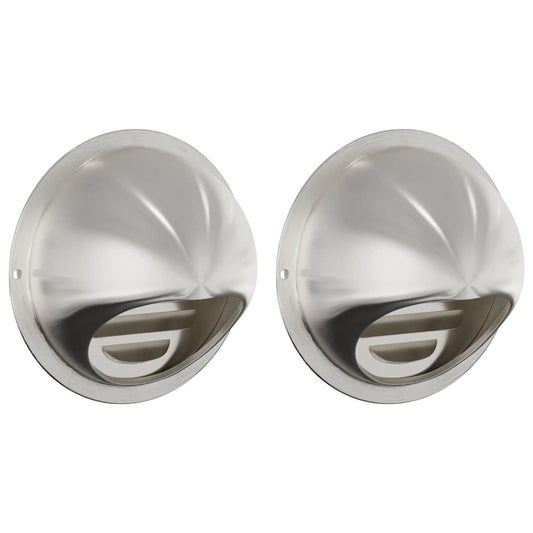 Air Vent Covers 2 pcs Silver 100 mm Stainless Steel