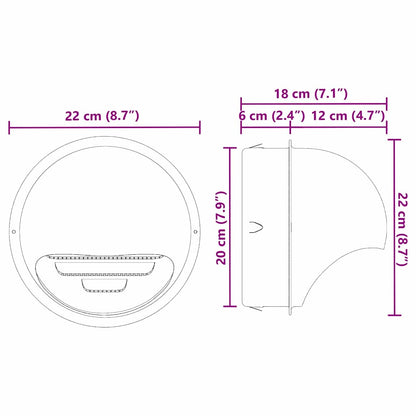 Air Vent Covers 2 pcs Silver 200 mm Stainless Steel