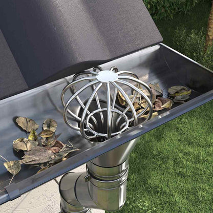 Gutter Leaf Guard 2 pcs Silver 50 mm Stainless Steel