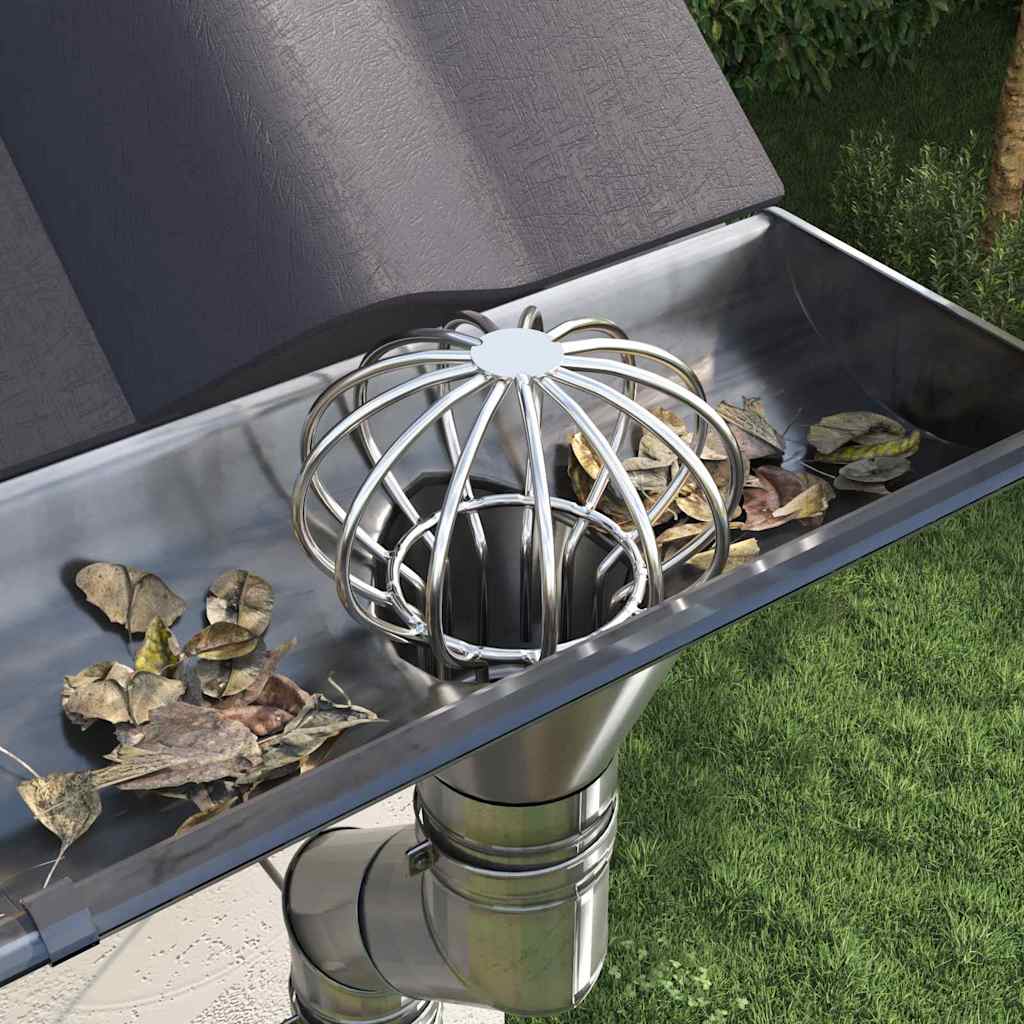 Gutter Leaf Guard 2 pcs Silver 75 mm Stainless Steel