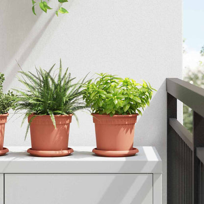 Round Flower Pot 6 pcs Brick Red Ø 15 x 12 cm Plastic