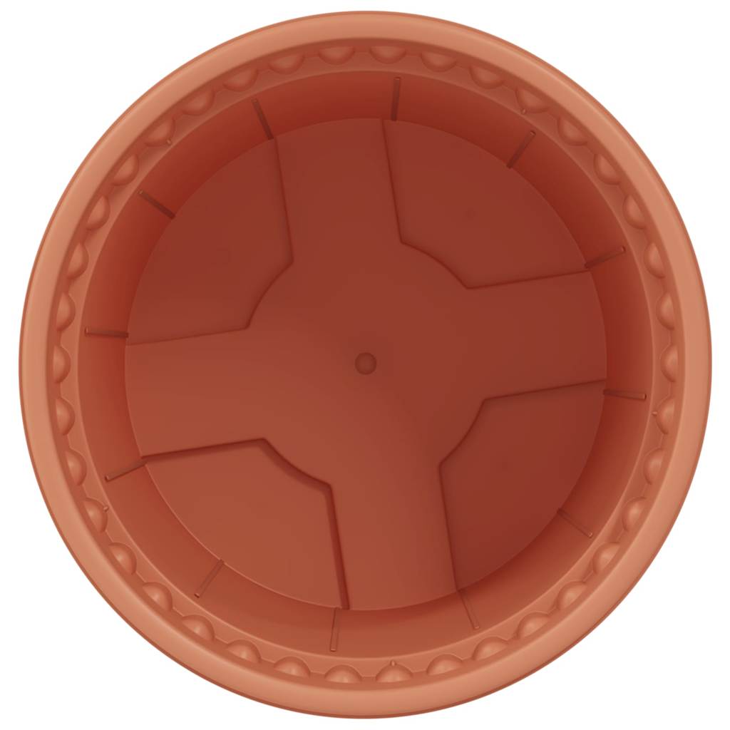 Round Flower Pot 6 pcs Brick Red Ø 15 x 12 cm Plastic