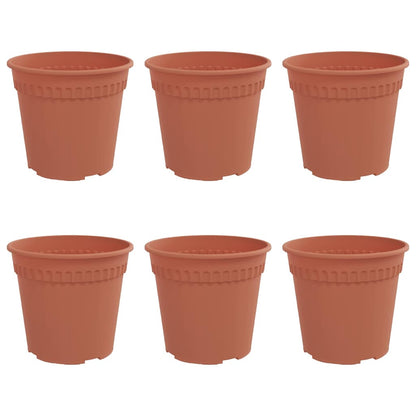 Round Flower Pot 6 pcs Brick Red Ø 17 x 14 cm Plastic