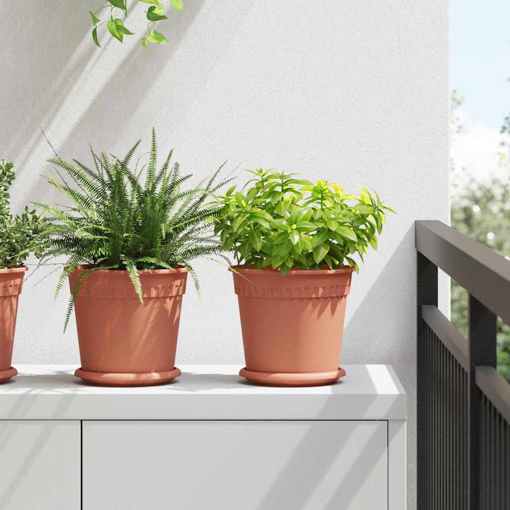 Round Flower Pot 6 pcs Brick Red Ø 19 x 16 cm Plastic