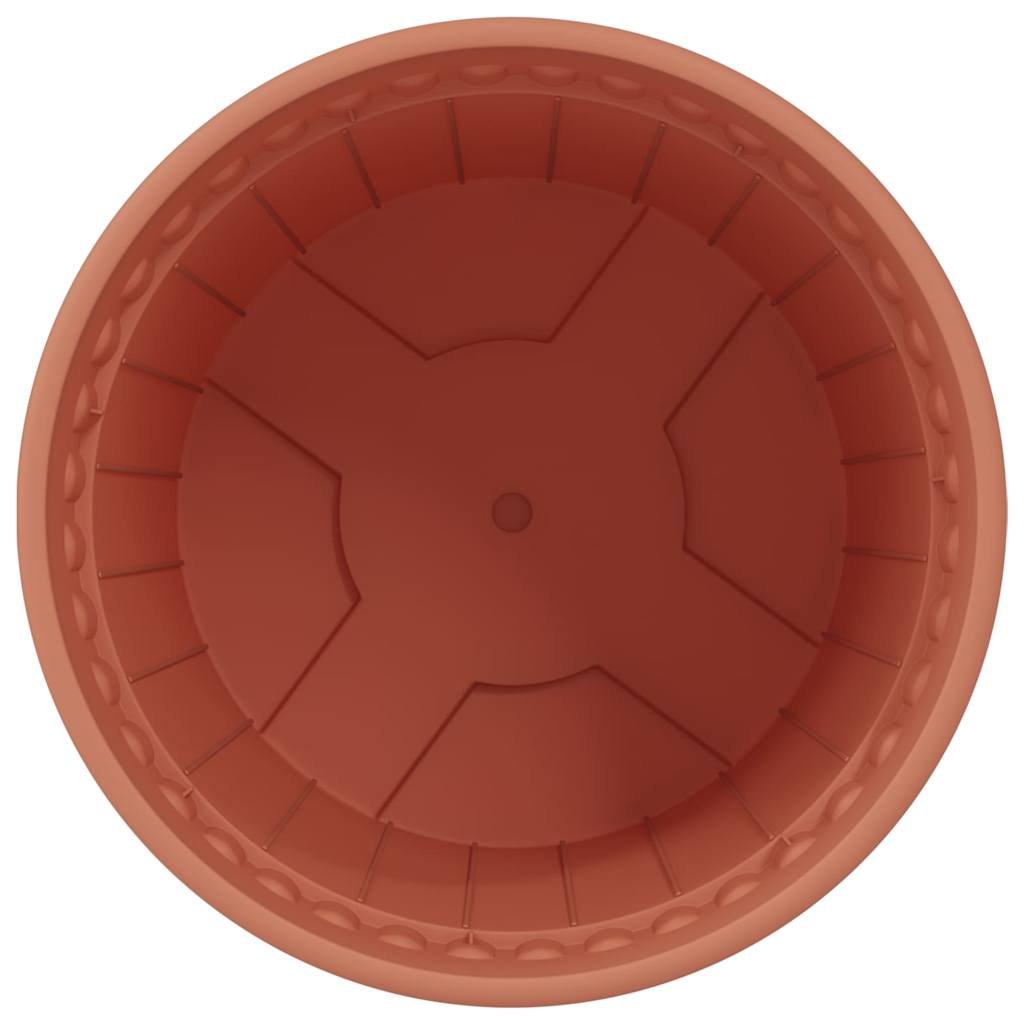Round Flower Pot 6 pcs Brick Red Ø 19 x 16 cm Plastic
