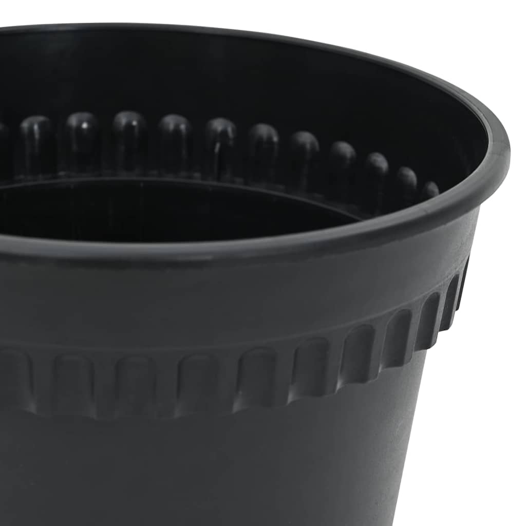 Round Flower Pot 6 pcs Black Ø 12.5 x 10 cm Plastic