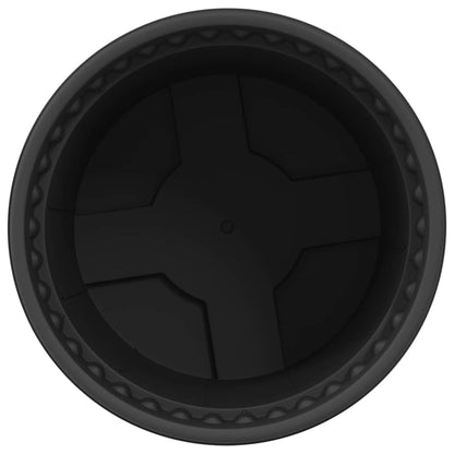 Round Flower Pot 6 pcs Black Ø 12.5 x 10 cm Plastic