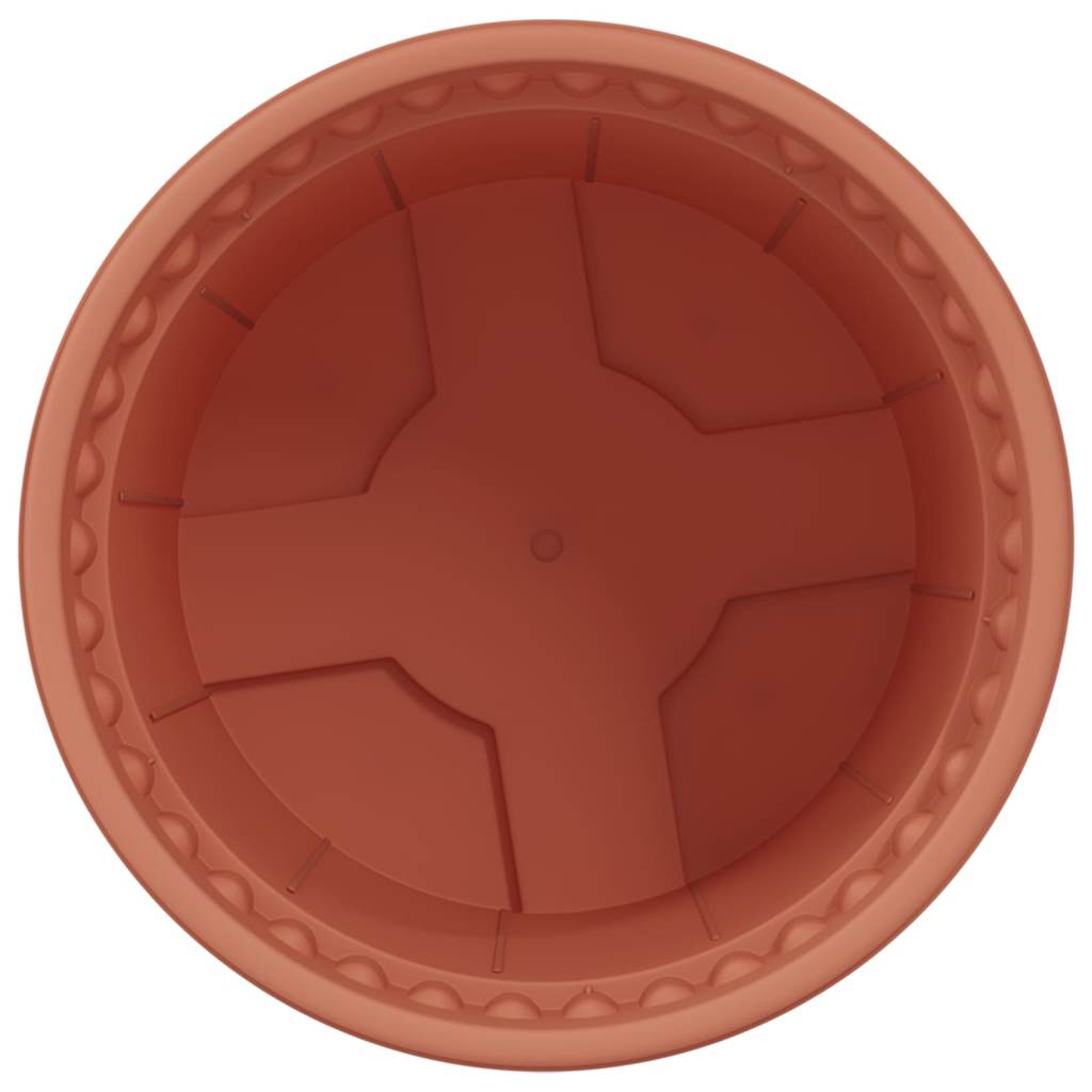 Round Flower Pot 24 pcs Brick Red Ø 12.5 x 10 cm Plastic