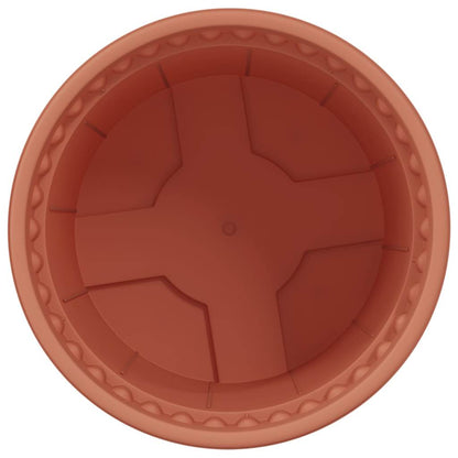 Round Flower Pot 24 pcs Brick Red Ø 12.5 x 10 cm Plastic