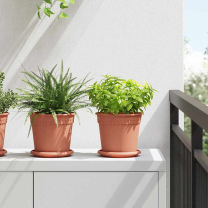 Round Flower Pot 24 pcs Brick Red Ø 17 x 14 cm Plastic