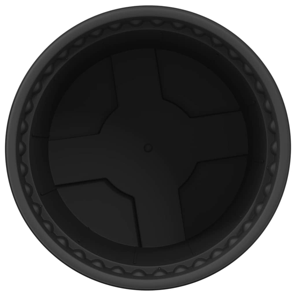 Round Flower Pot 24 pcs Black Ø 12.5 x 10 cm Plastic