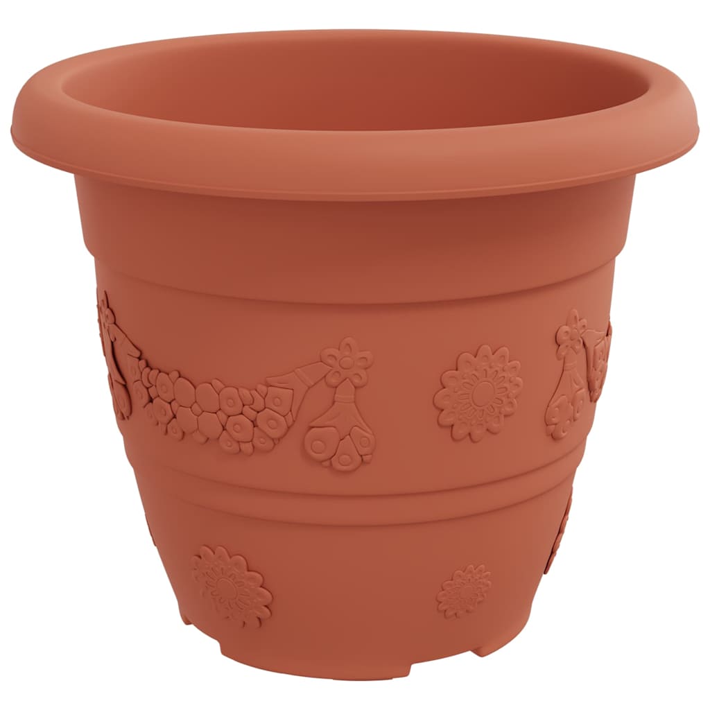 Round Flower Pot 6 pcs Brick Red Ø 26 x 21.5 cm Plastic
