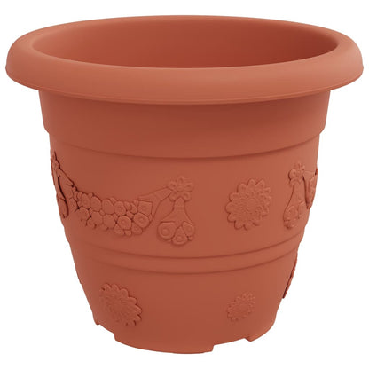 Round Flower Pot 6 pcs Brick Red Ø 26 x 21.5 cm Plastic