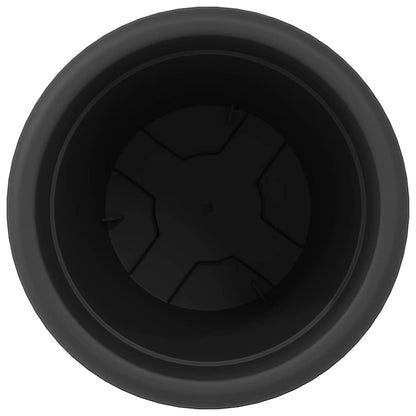 Round Flower Pot 6 pcs Black Ø 22 x 18 cm Plastic