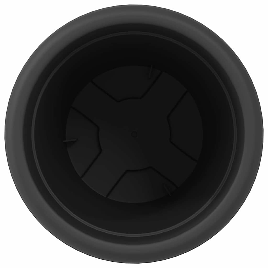Round Flower Pot 6 pcs Black Ø 30 x 25 cm Plastic