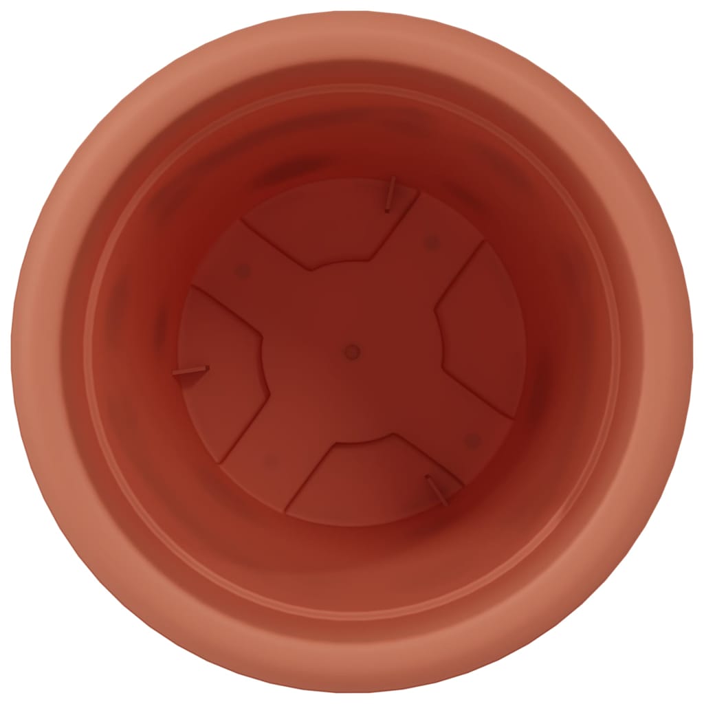 Round Flower Pot 24 pcs Brick Red Ø 22 x 18 cm Plastic