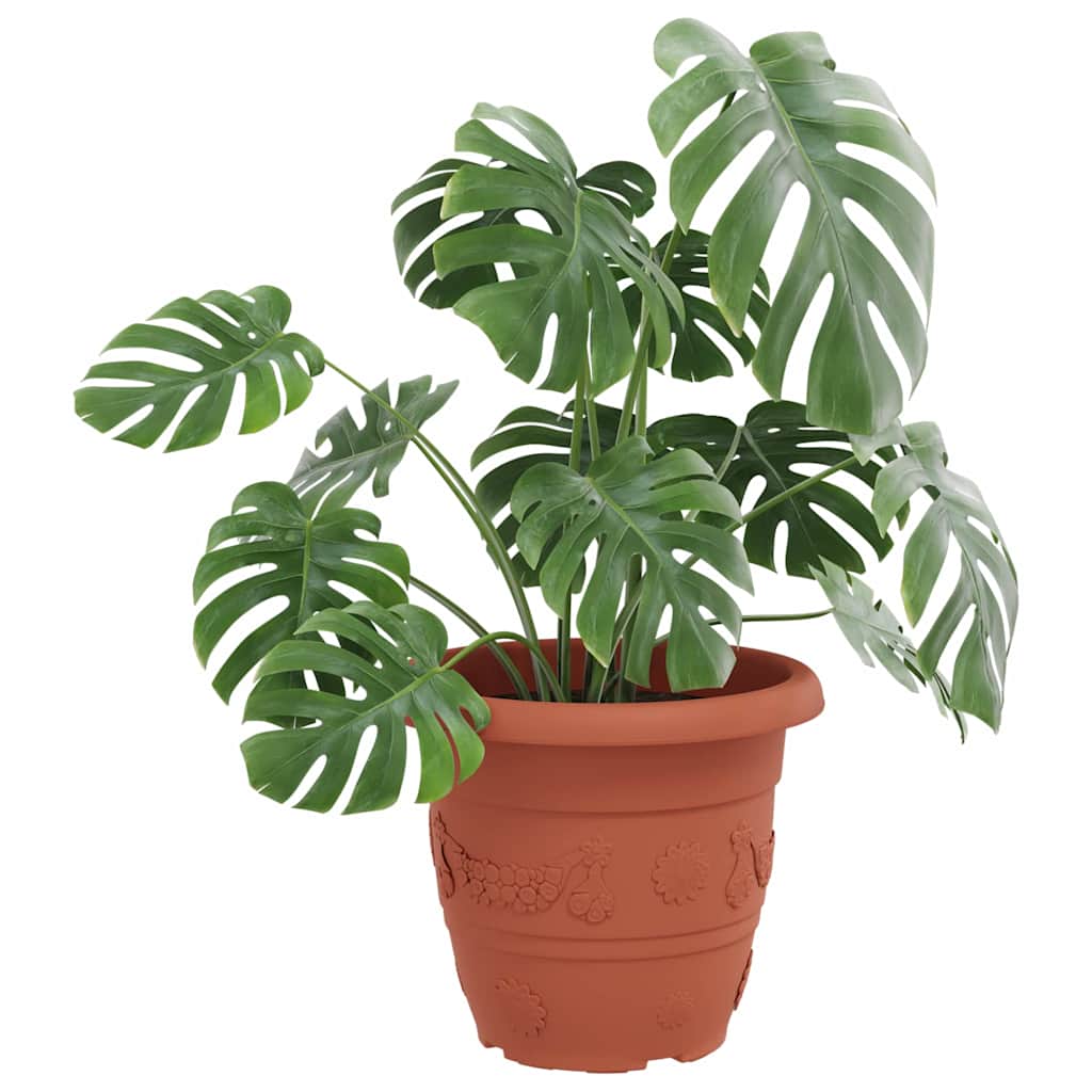 Round Flower Pot 24 pcs Brick Red Ø 34 x 28 cm Plastic