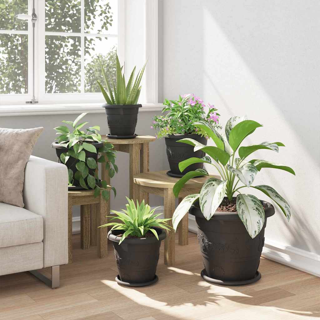 Round Flower Pot 24 pcs Black Ø 26 x 21.5 cm Plastic