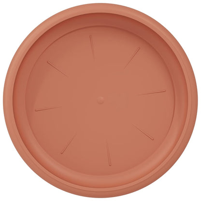 Round Flower Tray 6 pcs Brick Red Ø 14 x 2 cm Plastic