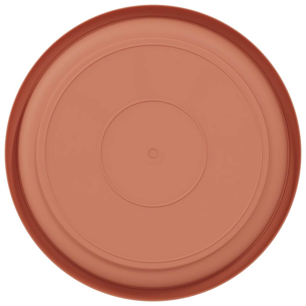 Round Flower Tray 6 pcs Brick Red Ø 14 x 2 cm Plastic