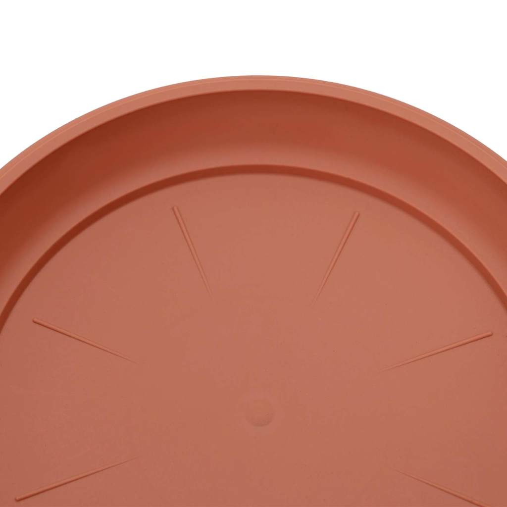 Round Flower Tray 6 pcs Brick Red Ø 17.5 x 2 cm Plastic