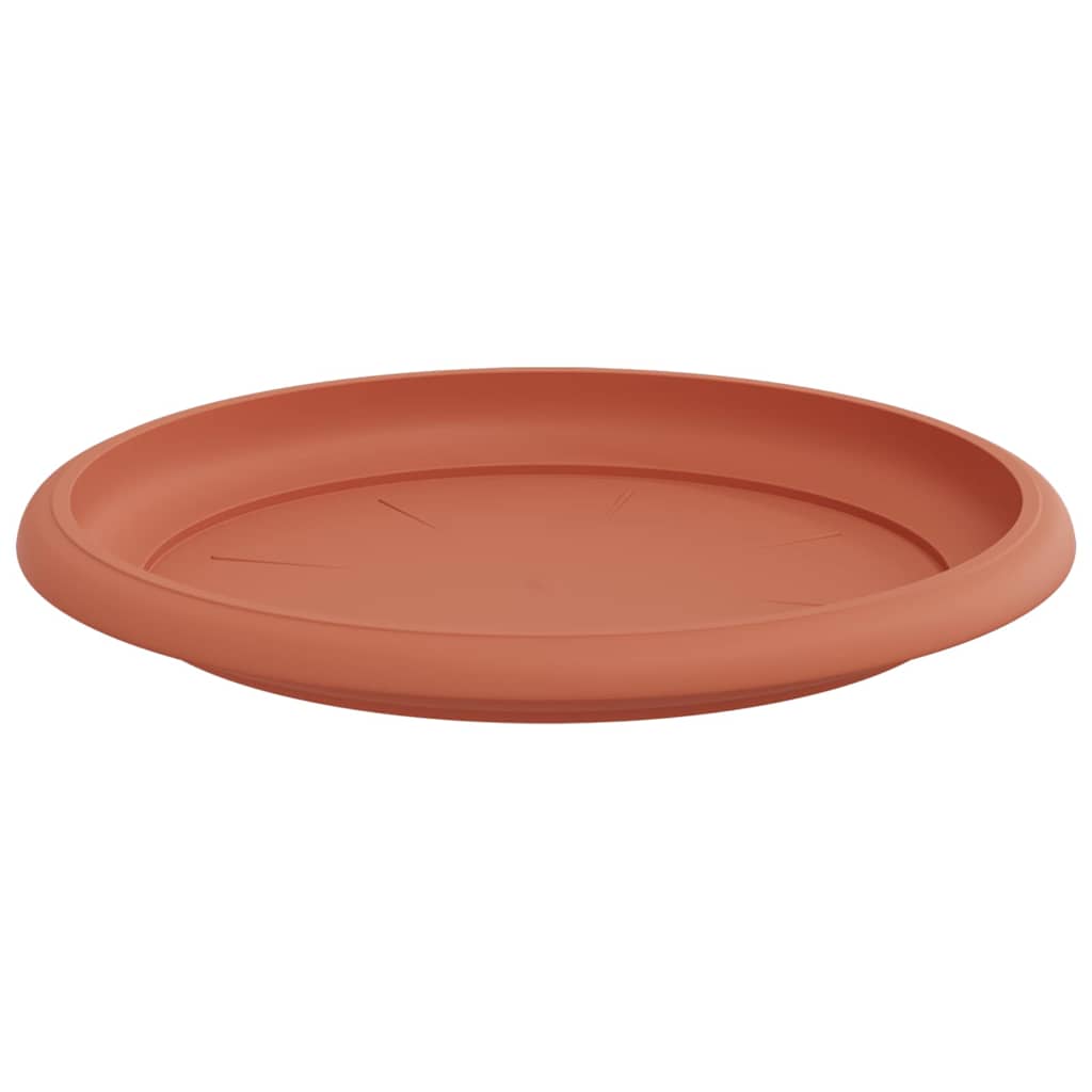 Round Flower Tray 6 pcs Brick Red Ø 17.5 x 2 cm Plastic