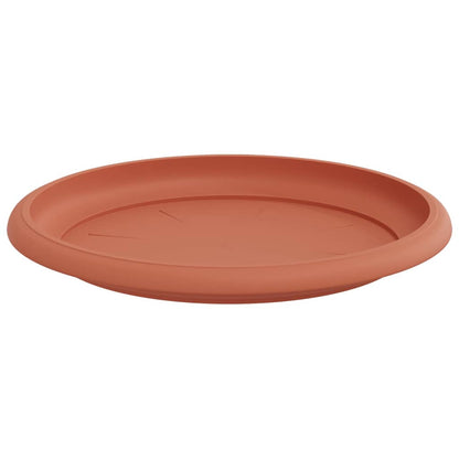 Round Flower Tray 6 pcs Brick Red Ø 17.5 x 2 cm Plastic