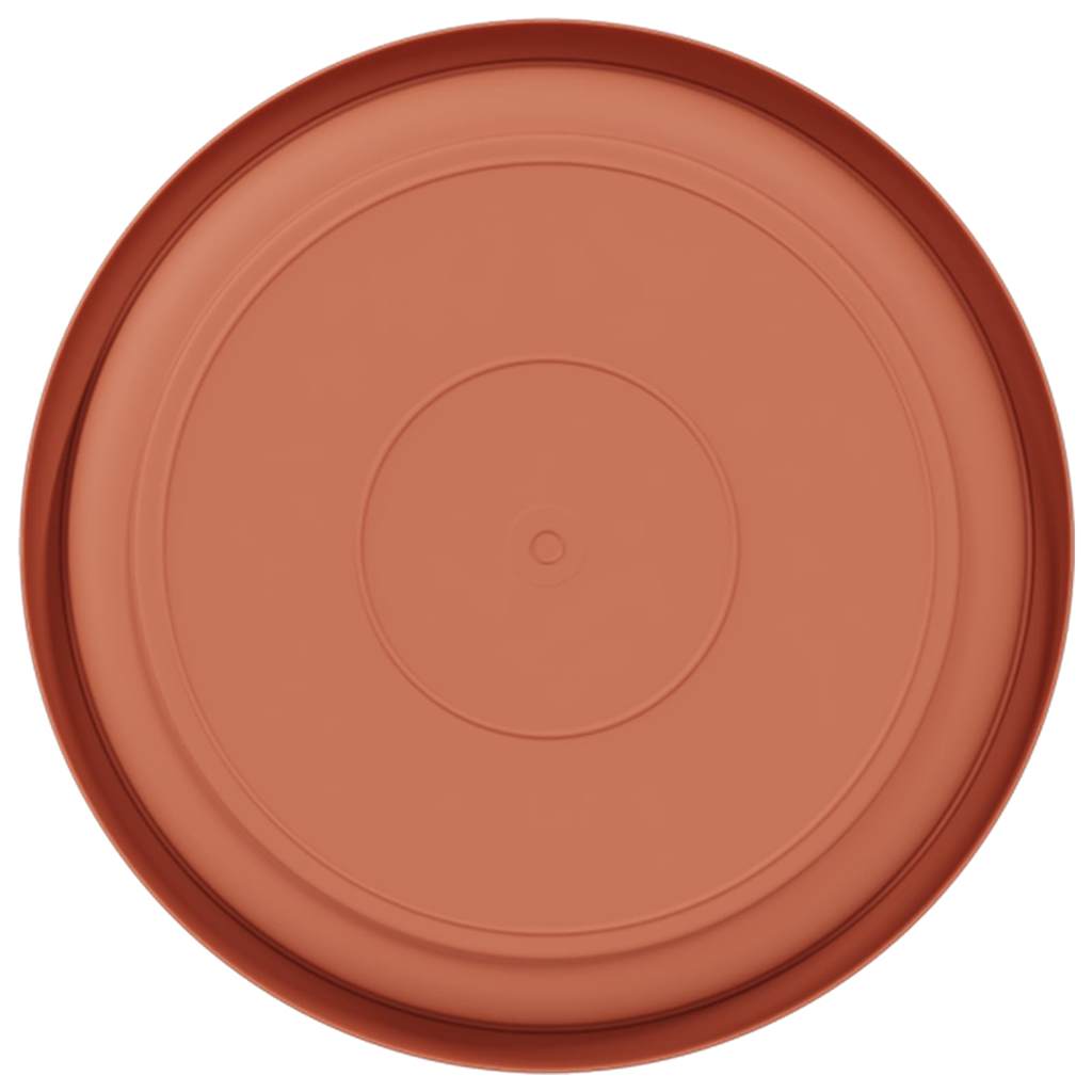 Round Flower Tray 6 pcs Brick Red Ø 17.5 x 2 cm Plastic