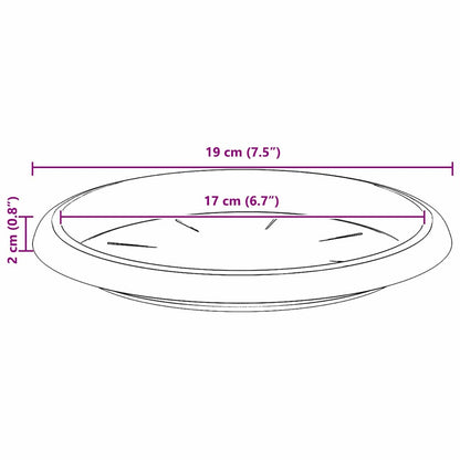 Round Flower Tray 6 pcs Brick Red Ø 19 x 2 cm Plastic