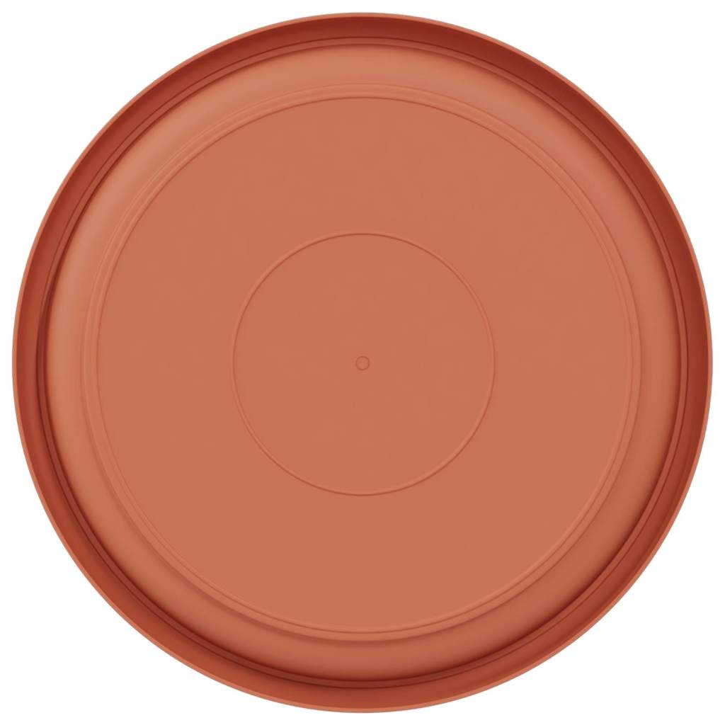 Round Flower Tray 6 pcs Brick Red Ø 23.5 x 2.5 cm Plastic