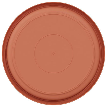 Round Flower Tray 6 pcs Brick Red Ø 23.5 x 2.5 cm Plastic