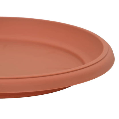 Round Flower Tray 6 pcs Brick Red Ø 27 x 2.5 cm Plastic