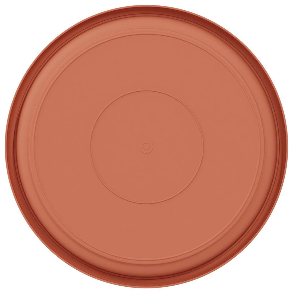 Round Flower Tray 6 pcs Brick Red Ø 27 x 2.5 cm Plastic