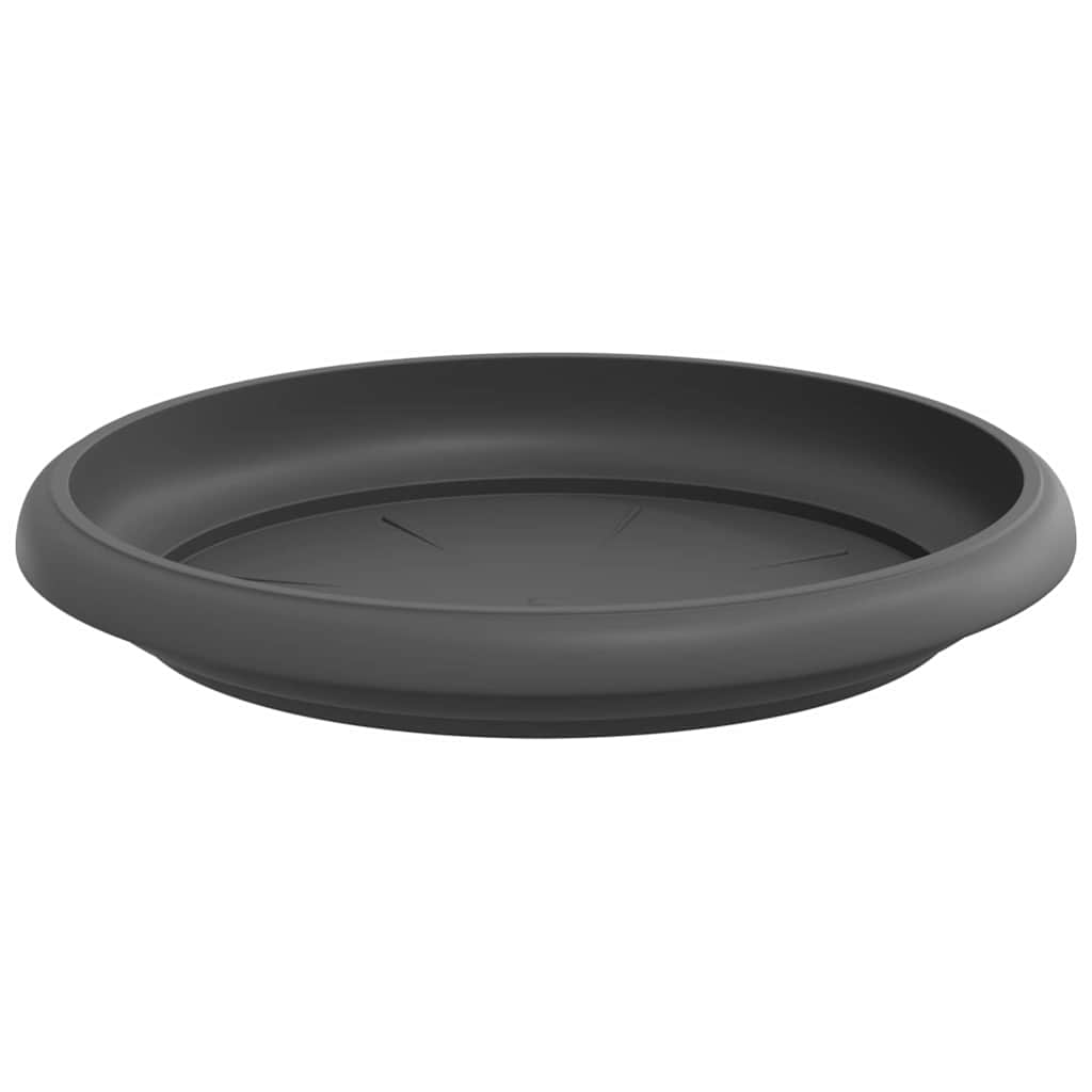 Round Flower Tray 6 pcs Black Ø 14 x 2 cm Plastic
