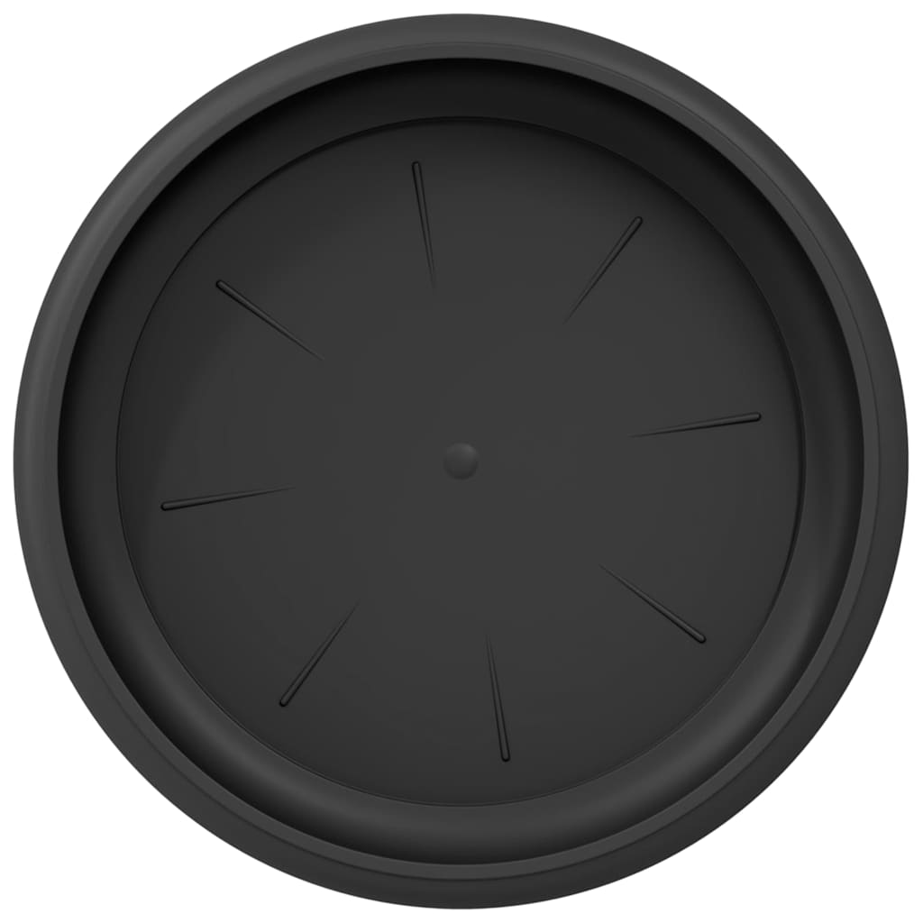 Round Flower Tray 6 pcs Black Ø 14 x 2 cm Plastic