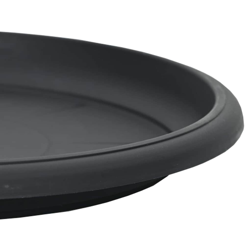 Round Flower Tray 6 pcs Black Ø 17.5 x 2 cm Plastic